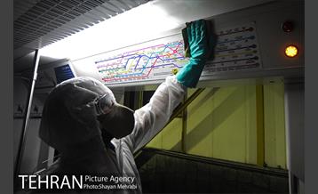 عملیات ضد عفونی کردن مترو تهران 3