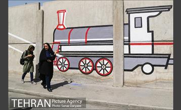 بازدید اعضا شورای شهر از دیوارنگاری جدار مترو خزانه 6