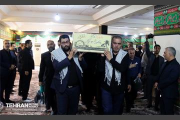 بدرقه پیکر مطهر شهید گمنام دوران دفاع مقدس در اداره‌کل سرمایه‌انسانی 16