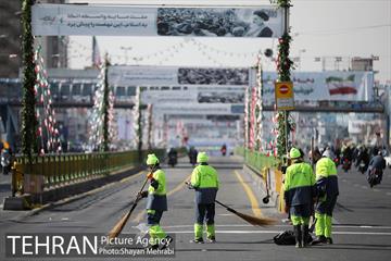 خدمات شهرداری تهران در پایان راهپیمایی ۲۲ بهمن 2