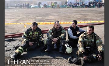 مانور آتش نشانی در شرکت اتوبوسرانی 37