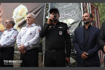 آیین بدرقه خادمین سازمان آتش‌نشانی 9