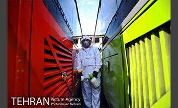 عملیات ضد عفونی کردن اتوبوس های شهری 15