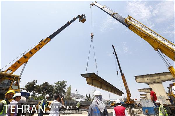 مراسم جمع آوری آخرین قطعه شاه تیر های عرشه پل گیشا  5
