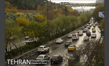 ترافیک تهران در یک روز بارانی 12