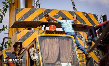 عملیات جمع آوری ریل‌ها و شاسی گذاری در حریم راه آهن تهران اهواز 2