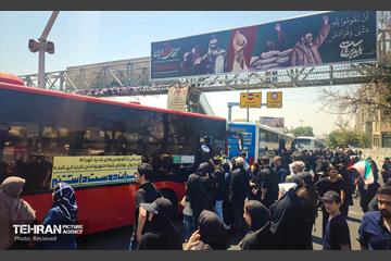 خدمات‌رسانی ناوگان اتوبوسرانی در مراسم تشییع آقای شهید ایران 13