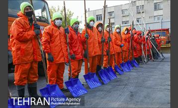 مانور عملیات برف روبی شهرداری منطقه 8