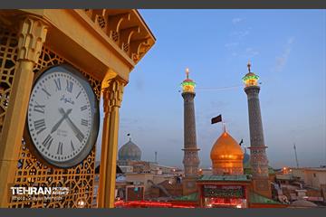 اهتزاز پرچم حرم سیدالشهدا(ع) بر فراز گنبد حرم عبدالعظیم حسنی(ع) 10