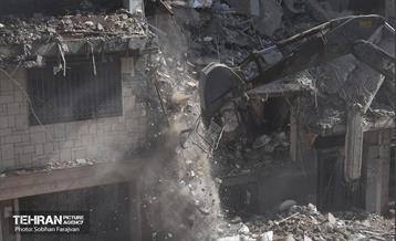 حمله موشکی رژیم صهیونیستی به یک ساختمان در محله شهرآرا 10