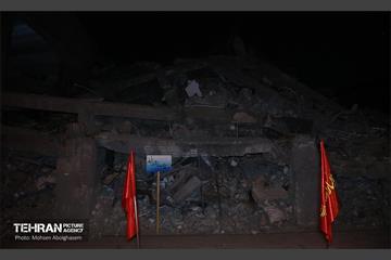 یادمان شهدا در محل تجاوز آمریکایی-صهیونیستی به ساختمان‌های مسکونی 26