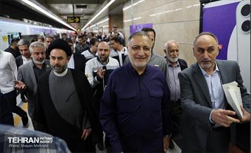 آیین تست گرم مسیر پایانی خط ۷ مترو تهران و بهره‌برداری از ورودی دوم ایستگاه آهنگ 49