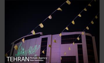 نورپردازی لیزری ویژه ولادت امام رضا(ع) در فلکه دوم صادقیه 14