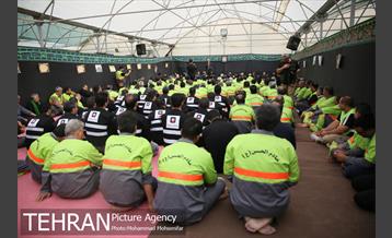 حضور سیدمحمدعلی افشانی شهردار تهران در جمع نیروهای خادم الحسین(ع) در شهر کربلا 13