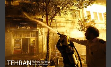 آتش سوزی گسترده در خیابان امیرکبیر 6