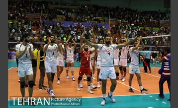 دیدار تیم های ملی والیبال ایران و بلژیک