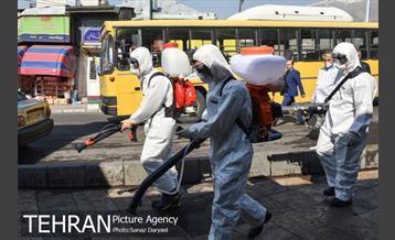 عملیات گندزدایی زدایی و ضدعفونی معابر اصلی و فرعی خیابان ولیعصر‎(عج) 19