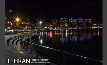 نمای غروب و شب دریاچه خلیج فارس 17