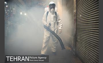 عملیات گندزدایی زدایی و ضدعفونی معابر اصلی و فرعی خیابان ولیعصر‎(عج) 37