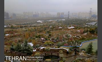 بارش پاییزی برف در ارتفاعات بوستان کوهستانی آبشار تهران‎ 18