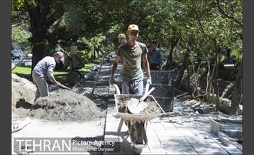 بازسازی سنگ فرش های بلوار کشاورز‎ 3