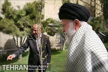 کاشت نهال توسط رهبر معظم انقلاب اسلامی 8