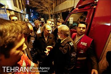 بازدید سرزده  شهردار تهران از محل آتش‌سوزی ساختمان برق حرارتی وزارت نیرو 5