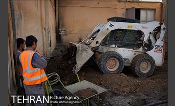 سنگ فرش شدن خیابان پامنار‎  8