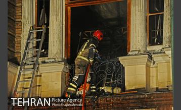 آتش سوزی ساختمان میدان حسن آباد 6