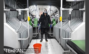 عملیات ضد عفونی کردن اتوبوس های تهران 37