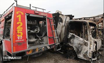 خسارات وارده به خودروهای آتش نشانی شهر تهران 36