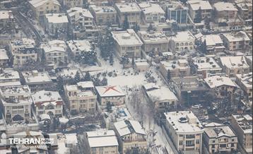 تهران برفی از نمای برج میلاد 41