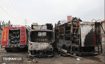 خسارات وارده به خودروهای آتش نشانی شهر تهران 35