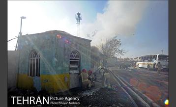 مانور آتش نشانی در شرکت اتوبوسرانی 17