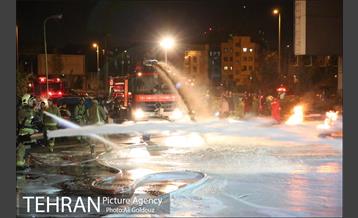 مانور اطفای حریق در پمپ بنزین شهرک استقلال 4