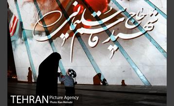 تصاویر سردار شهید قاسم سلیمانی بر دیوار برج آزادی 17