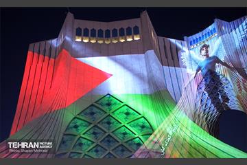ویدئومپینگ محکومیت جنایت رژیم صهیونیستی در میدان آزادی 1