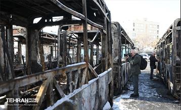 بازدید خبرنگاران رسانه‌های خارجی از تخریب اموال عمومی شهر 60