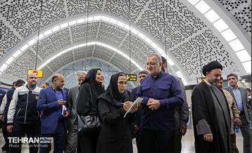 آیین تست گرم مسیر پایانی خط ۷ مترو تهران و بهره‌برداری از ورودی دوم ایستگاه آهنگ 6