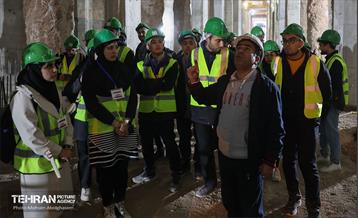 بازدید دانشجویان از پروژه ایستگاه مترو تختی 3