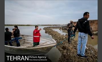 عملیات تخلیه آب از محلات گمیشان 7