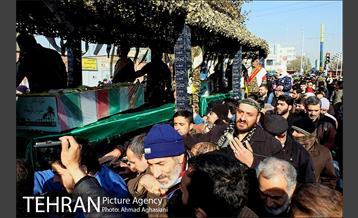 تشییع و تدفین دو شهید گمنام در بوستان گلزار منطقه 17 5