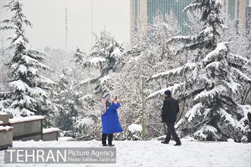 روز برفی تهران در بوستان ملت 13