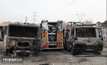 خسارات وارده به خودروهای آتش نشانی شهر تهران 1