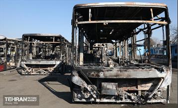 خسارات وارده به اتوبوس‌های شهر تهران 37