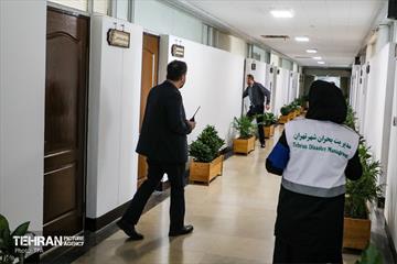 مانور تخلیه اضطراری ساختمان مرکزی شهرداری تهران