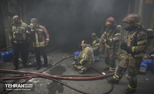 آتش سوزی در خیابان بهار تهران 59