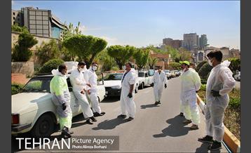 عملیات ضدعفونی سازمان صدا و سیما توسط نیروهای پسماند شهرداری تهران  2