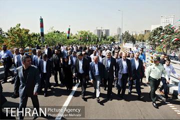 افتتاح پل غیر همسطح بزرگراه شهید چمران (پل شهید نوروزی) با حضور شهردار تهران 12