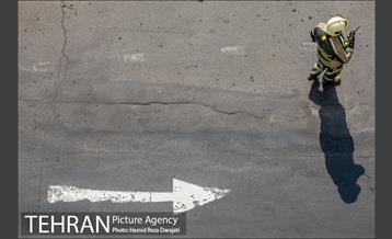 مانور عملیات آتش نشانی در شمال تهران 2